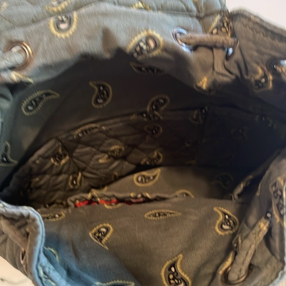 Olive Green/White Paisley Quilted Vera
Bradley Inspired Backpack - Picture 12 of 16